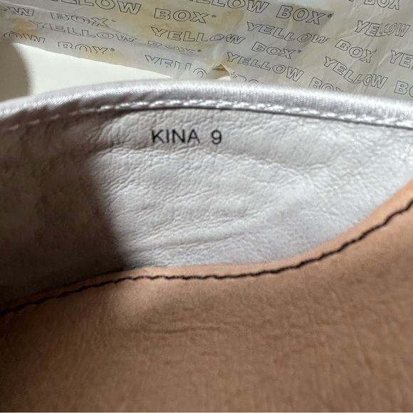 Beautiful Yellow Box Kina Slip On Shoes Sequin Silver Platform Wedge Heel Size 9 - Picture 6 of 12